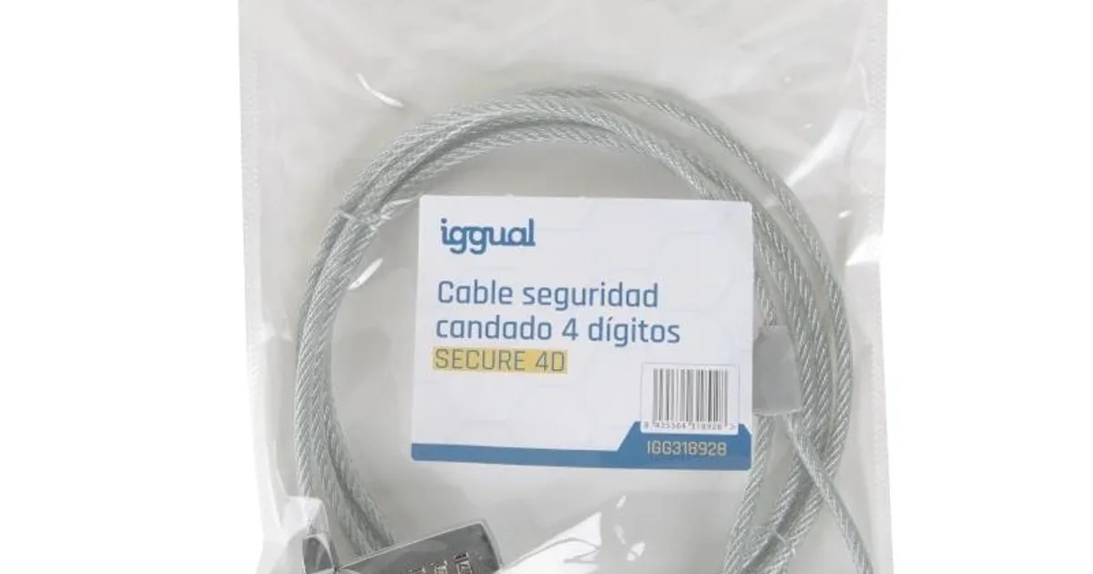 iggual Cable seguridad candado 4 dígitos SECURE 4D (4)