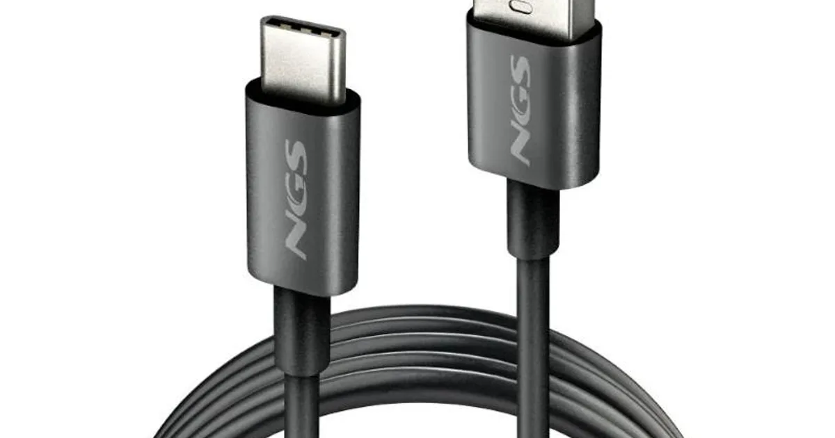 NGS CABLE CARGA RAPIDA USB-A A USB-C 1M NEGRO (2)