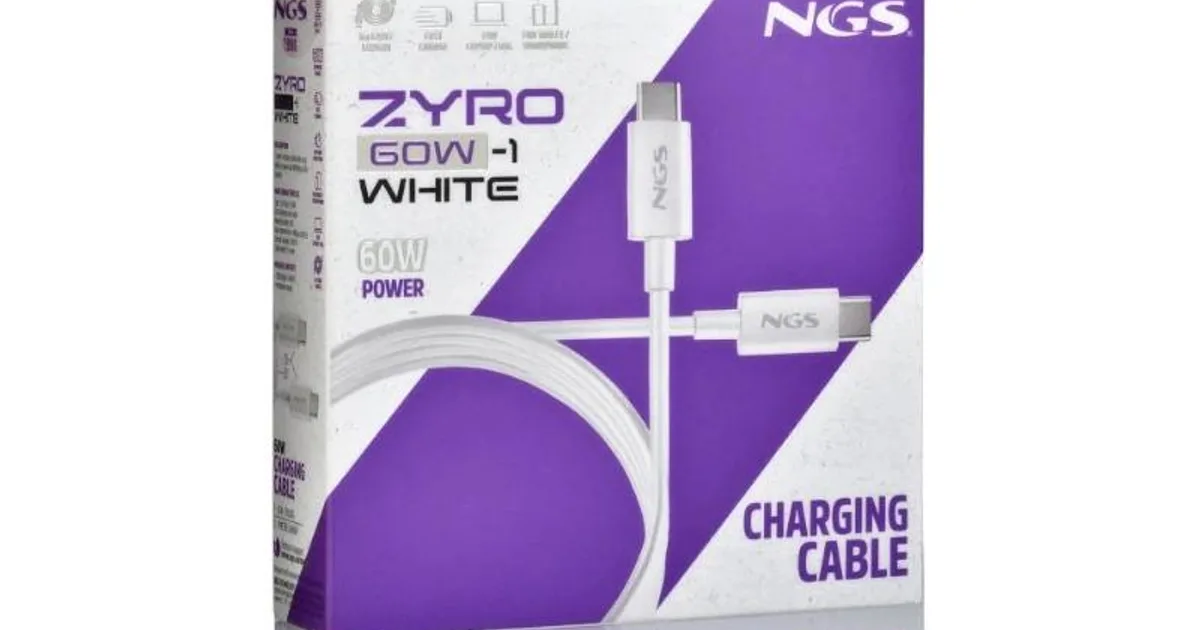 NGS CABLE CARGA RAPIDA USB-C A USB-C 1M BLANCO (4)