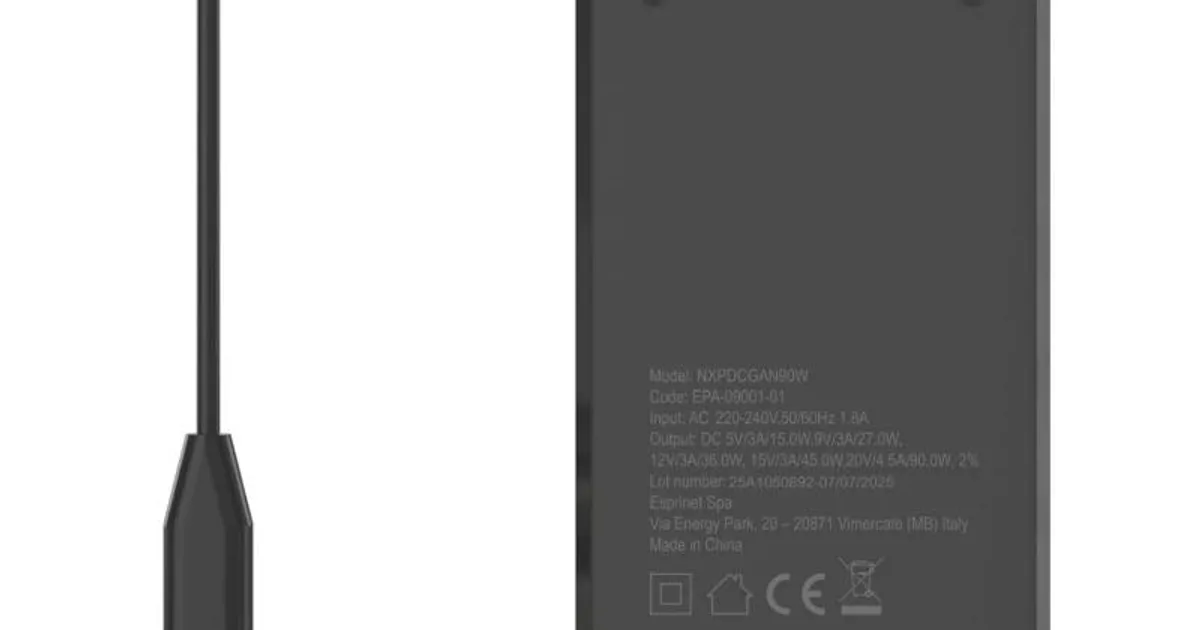 NILOX Alimentador gan usb-c para portátil -90w (3)