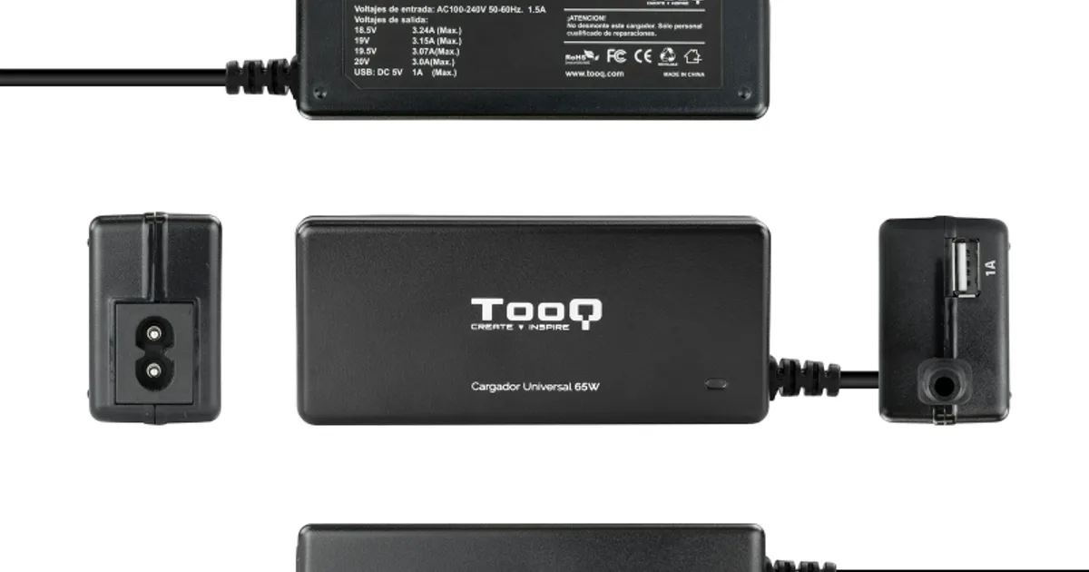 Tooq Cargador portátil 65W 8 Conectores (3)
