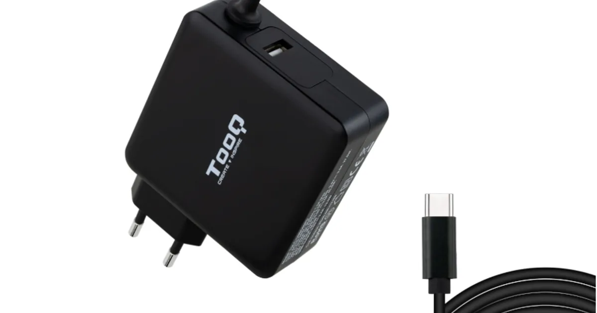 Tooq Cargador portátil conector USB-C 65W