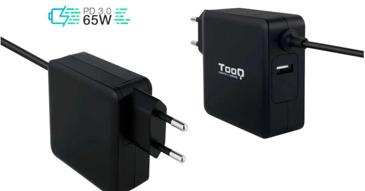Tooq Cargador portátil conector USB-C 65W (2)