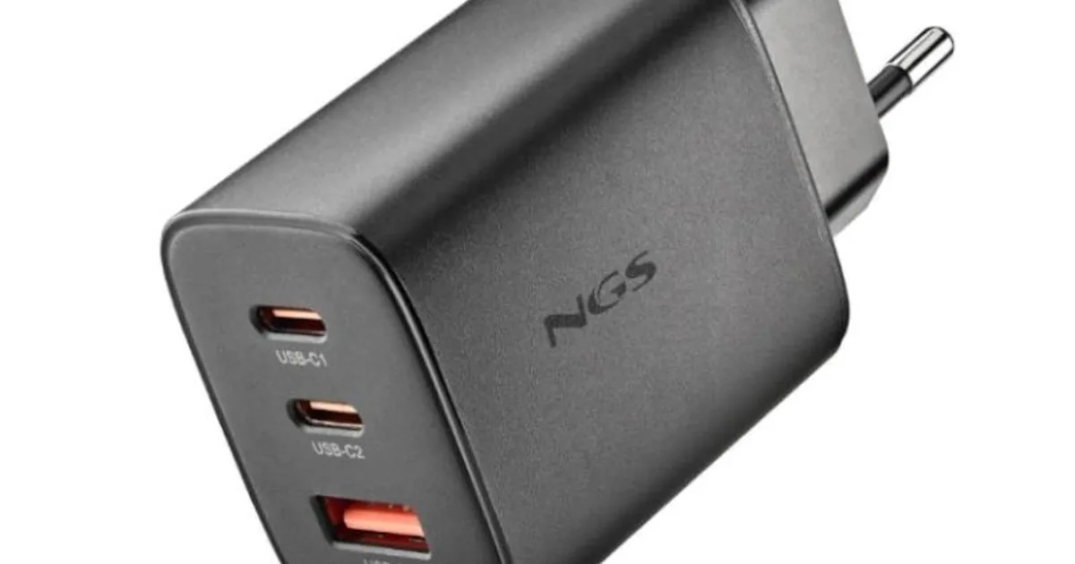 NGS CARGADOR GAN ULTRARAPIDO 65W USB-C+ USB-A