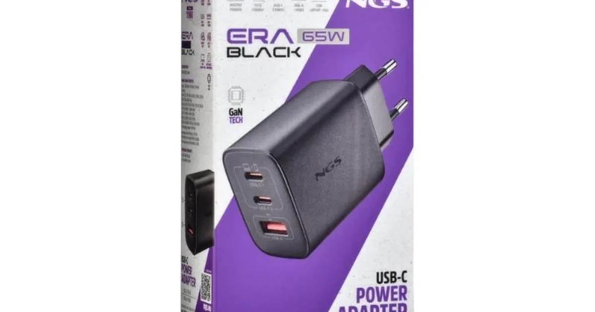NGS CARGADOR GAN ULTRARAPIDO 65W USB-C+ USB-A (4)
