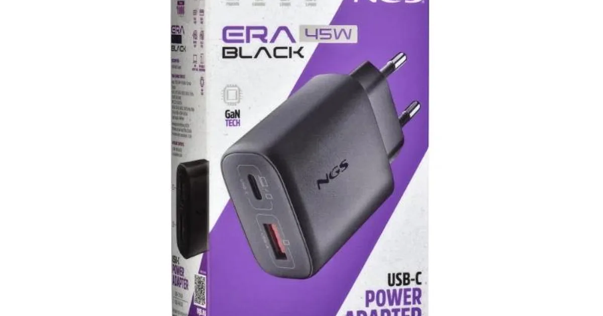 NGS CARGADOR GAN ULTRARAPIDO 45W USB-C+ USB-A (4)
