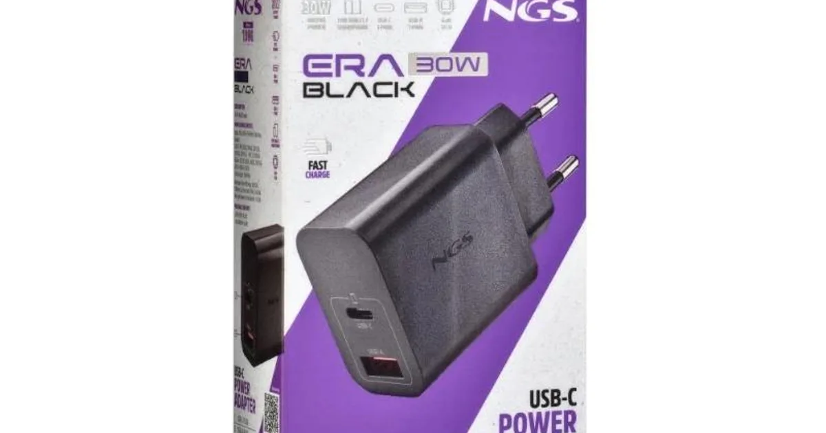 NGS CARGADOR GAN ULTRARAPIDO 30W USB-C+ USB-A (4)