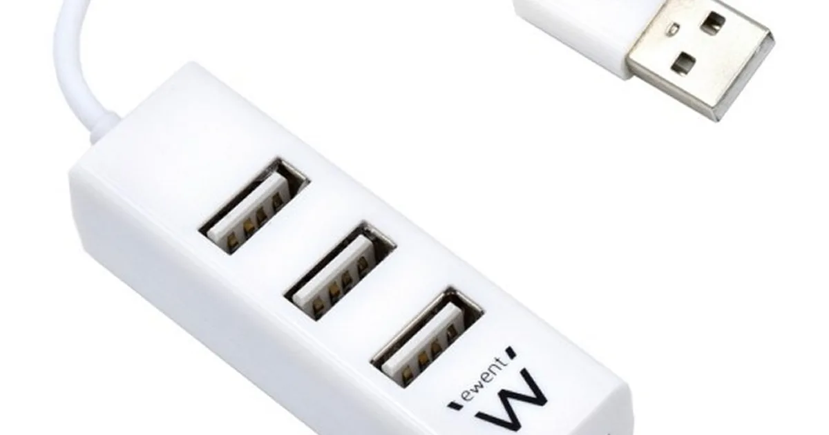 EWENT EW1122 MINI-HUB USB 4 PUERTOS BLANCO