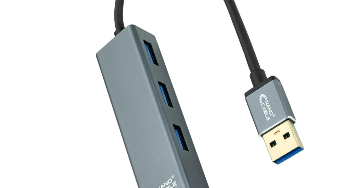 Nanocable Hub USB 3.0 4 x USB 3.0 10cm. Gris