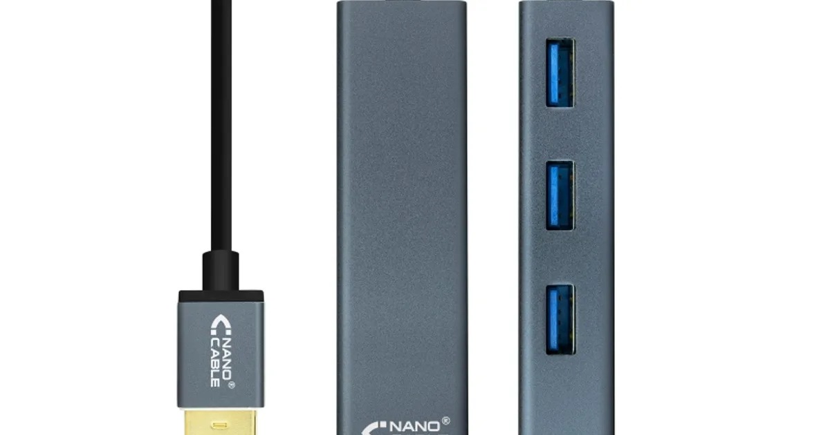 Nanocable Hub USB 3.0 4 x USB 3.0 10cm. Gris (3)
