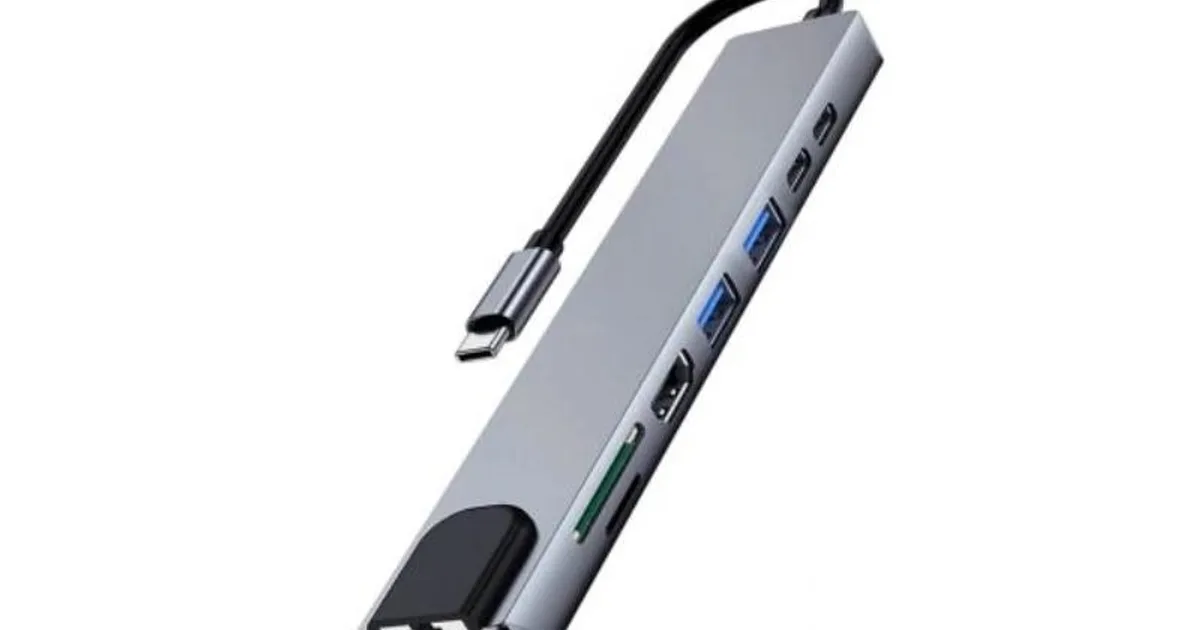 EWENT DOCKING MULTIPUERTO USB-C, 8 en 1, HDMI 4K