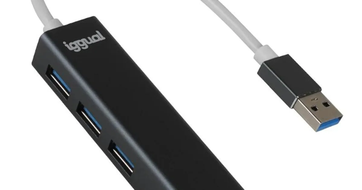 iggual Hub USB-A 3 puertos USB 3.0 + RJ45 Gigabit