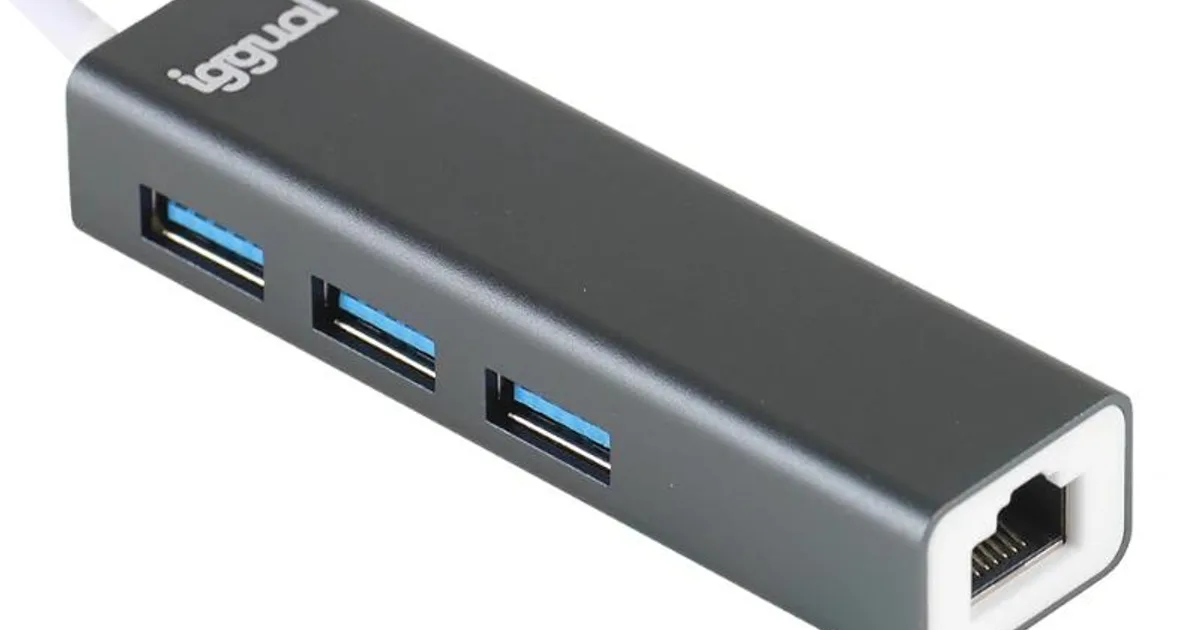 iggual Hub USB-A 3 puertos USB 3.0 + RJ45 Gigabit (3)