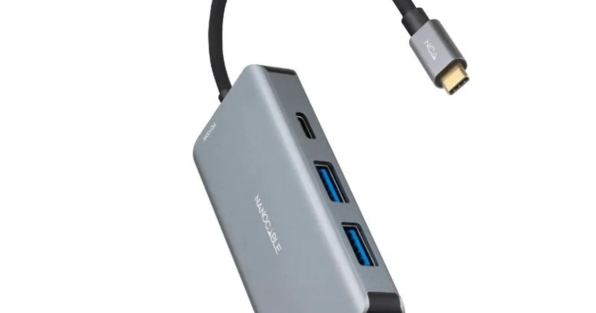 Nanocable Hub USB-C 3xUSB3.0+USB-C+USB-C PD 15cm