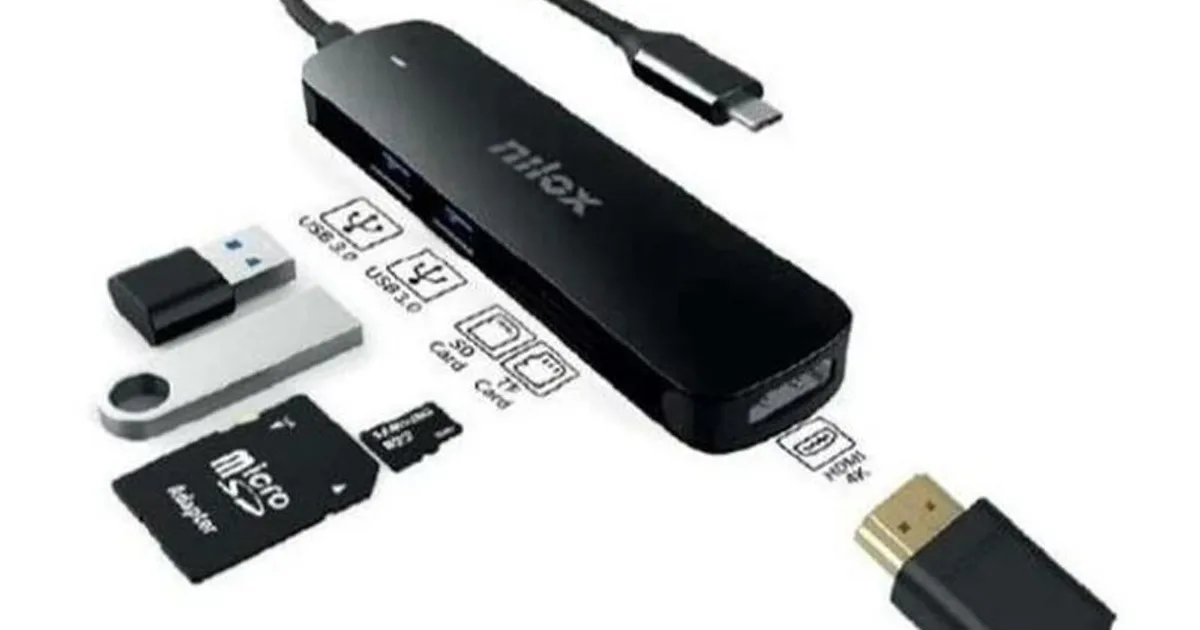 Nilox NXDSUSBC05 Adaptador USB-C 5 en 1