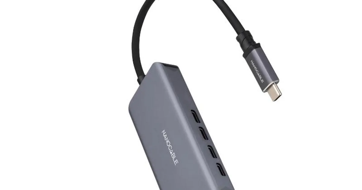 Nanocable HUB USB-C/M a 3xUSB-C/H ALUMINIO 10 cm