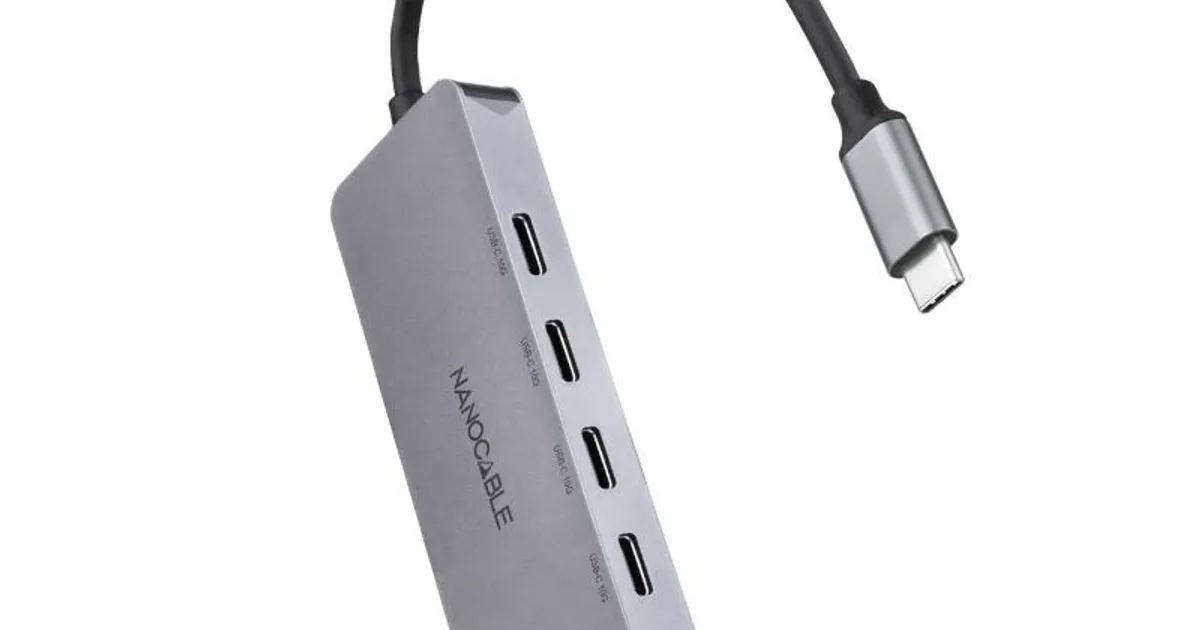 Nanocable HUB USB-C/M a 4xUSB-C/H + USB-C PD 100W