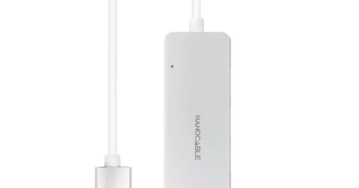 Nanocable Hub USB 3.0 4 x USB 3.0 10cm. Gris (4)