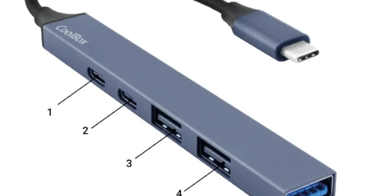 Coolbox HUB4 Lite USB-C/A 4 Puertos Aluminio