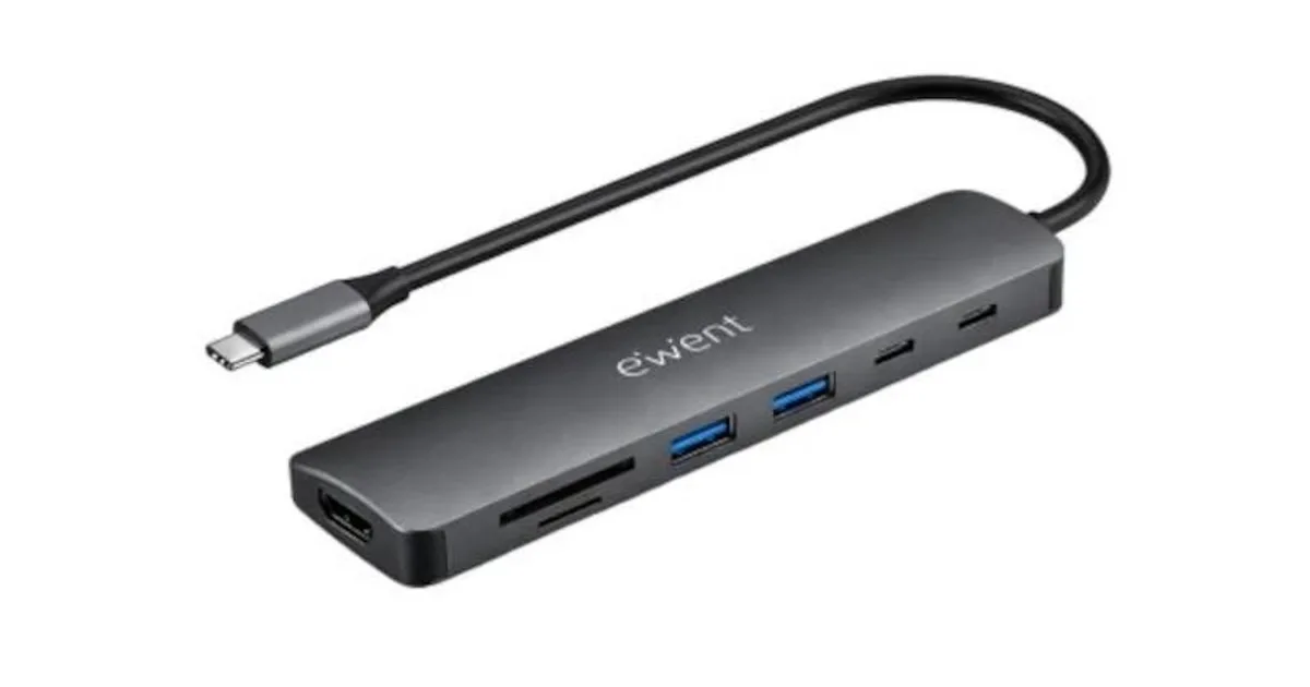 EWENT DOCKING MULTIPUERTO USB-C 7 en 1 HDMI 4K