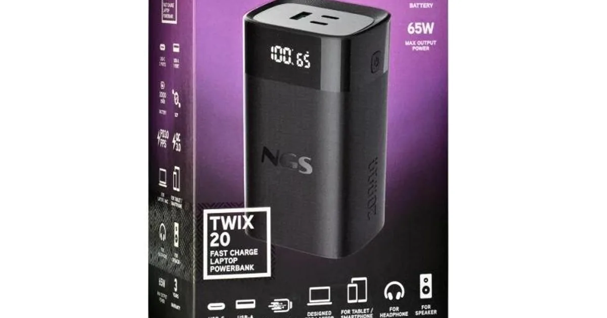 NGS BATERIA EXTERNA PORTATIL CARGA RAPIDA 65W (4)