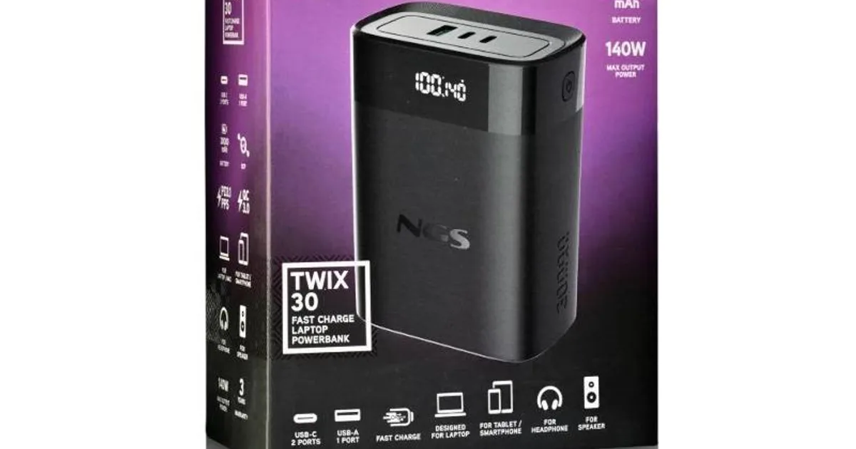 NGS BATERIA EXTERNA PORTATIL CARGA RAPIDA 140W (4)