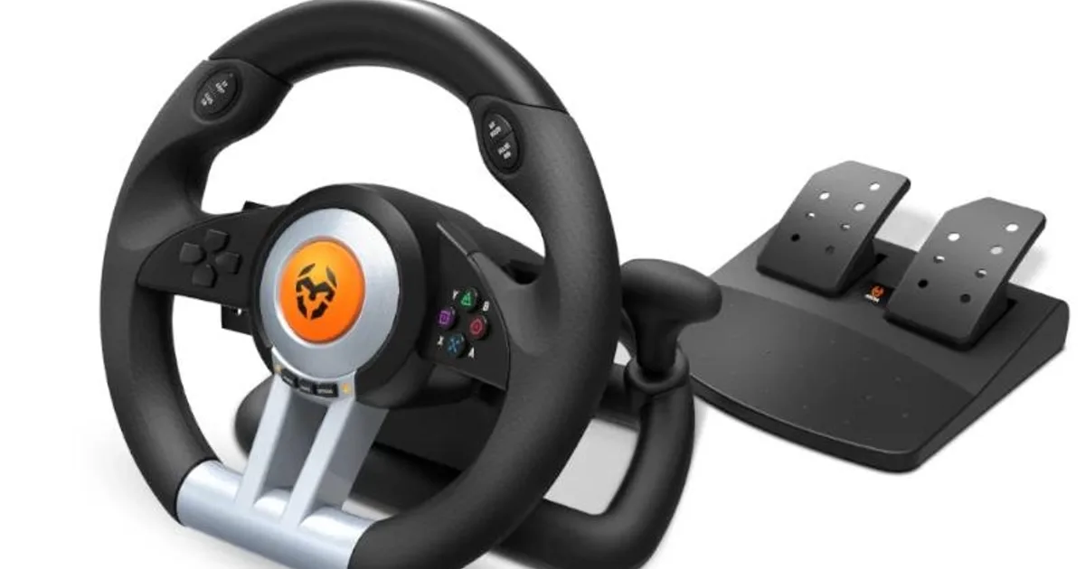 Krom Juego de Volante y pedales K-Wheel Multip.