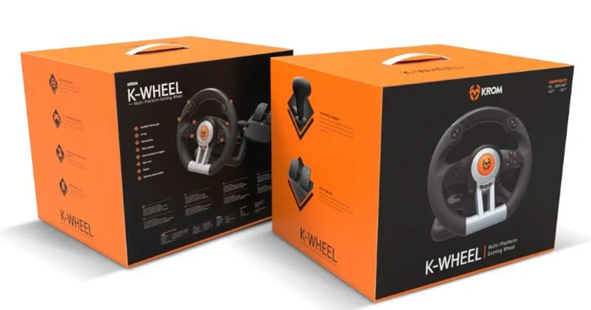 Krom Juego de Volante y pedales K-Wheel Multip. (4)
