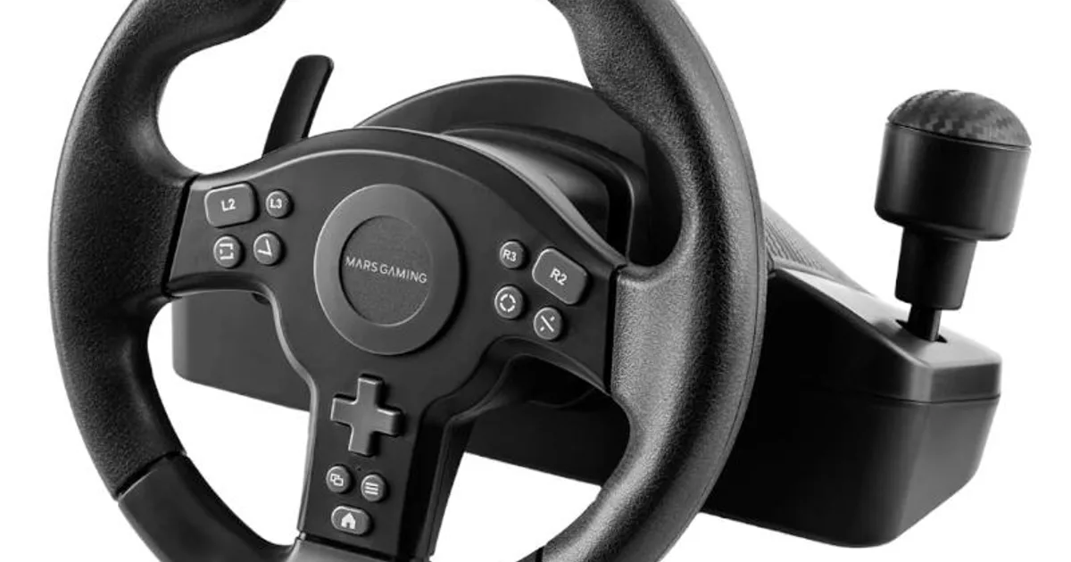 MARS GAMING Volante Simulación Carreras Negro (2)