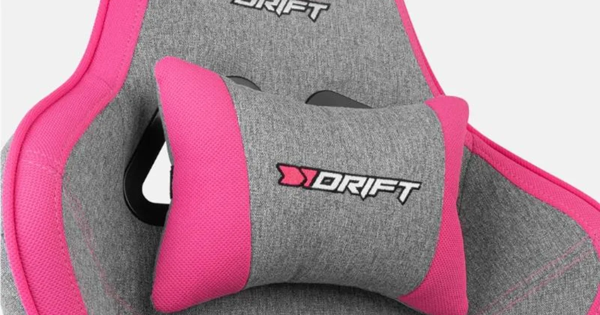 DRIFT Silla Gaming DR90 PRO Gris/Rosa (4)