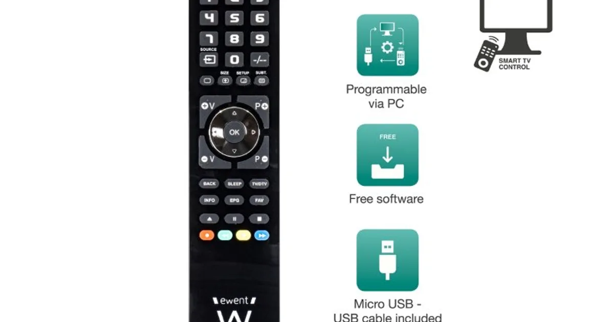 EWENT EW1570 Mando TV 4 en 1 programable x cable (4)