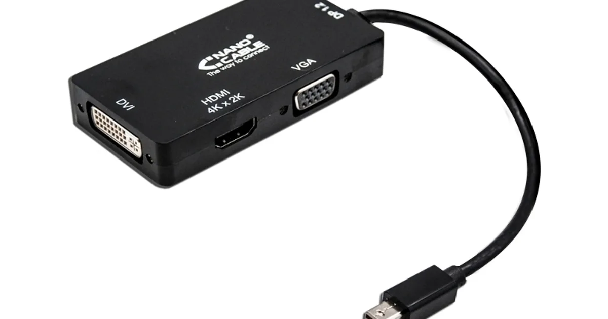 Nanocable Conversor Mini Displayp/VGA/DVI/HDMI 3E