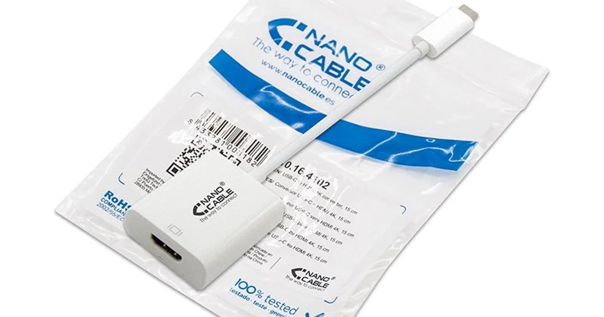 Nanocable Conversor USB-C A HDMI 4K, 15 cm (3)