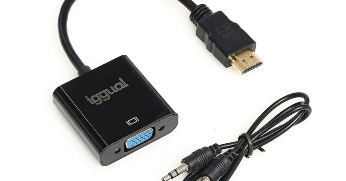 iggual Adaptador HDMI a VGA + audio (3.5 mm)