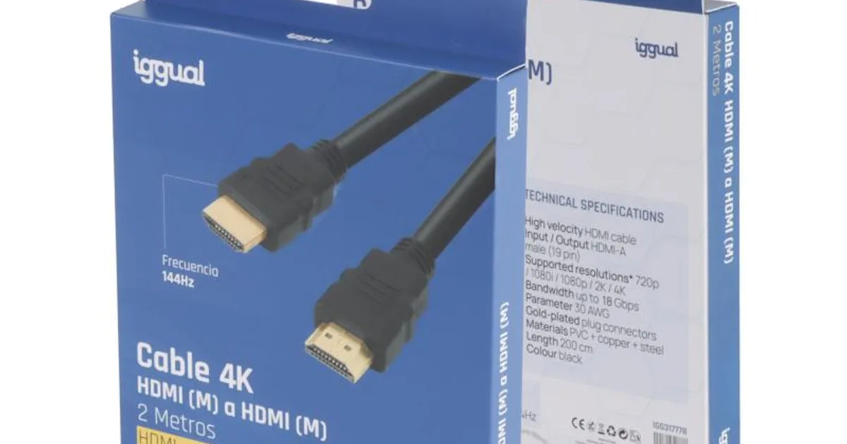 iggual Cable HDMI - HDMI 2.0 4K@60Hz 2 metros (2)