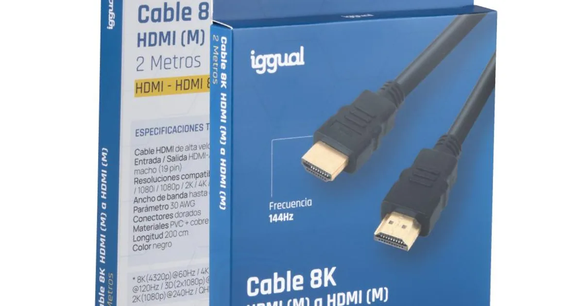 iggual Cable HDMI - HDMI 2.1 8K@60hz 2 metros (3)