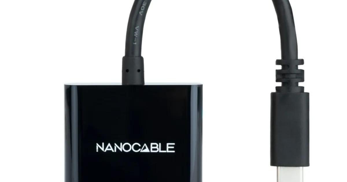 Nanocable Conversor USB-C/M a VGA/H Negro 10cm