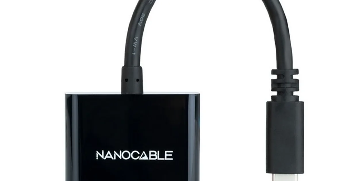 Nanocable Conversor USB-C/M a HDMI/H Negro 15cm
