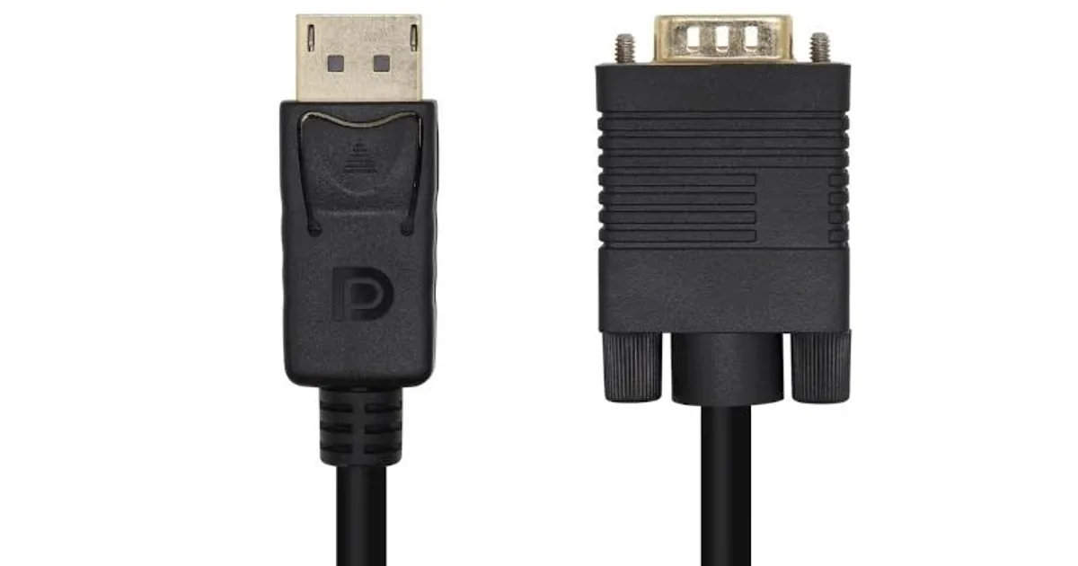 Aisens Conversor DP/M-VGA/M negro 2.0m