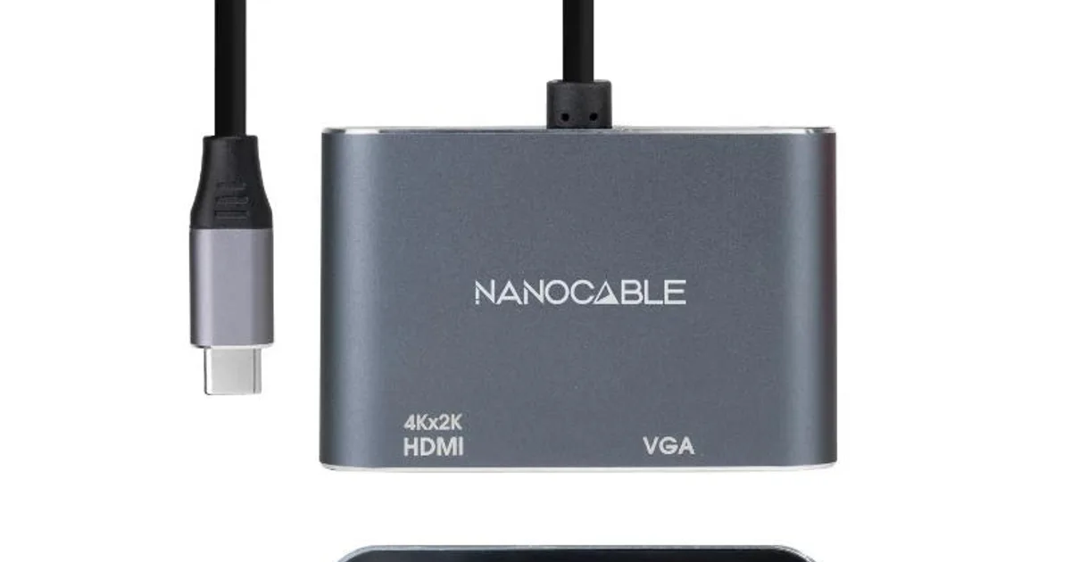Nanocable Conversor USB-C/M a HDMI-VGA/H 15 cm (3)
