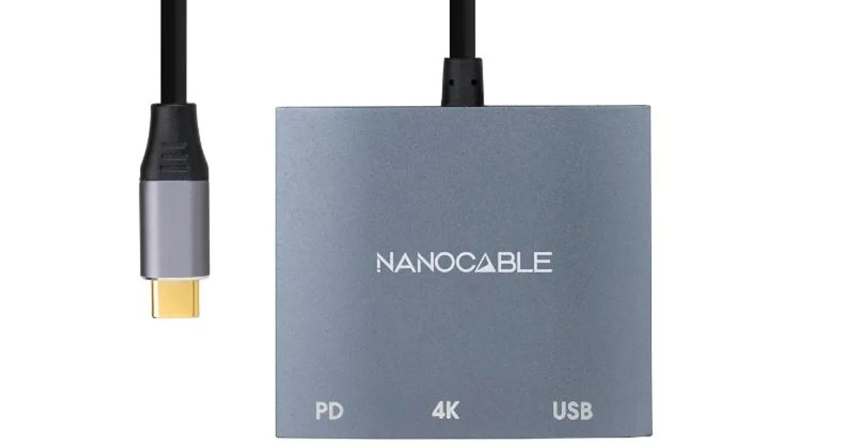 Nanocable Conversor USB-C a HDMI/USB3.0/PD 15 cm (2)
