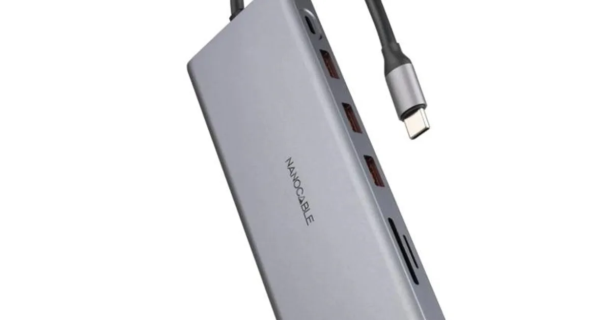 Nanocable Hub 12en1 USB-A/C+HDMI+DP+RJ45+TF+SD+AU