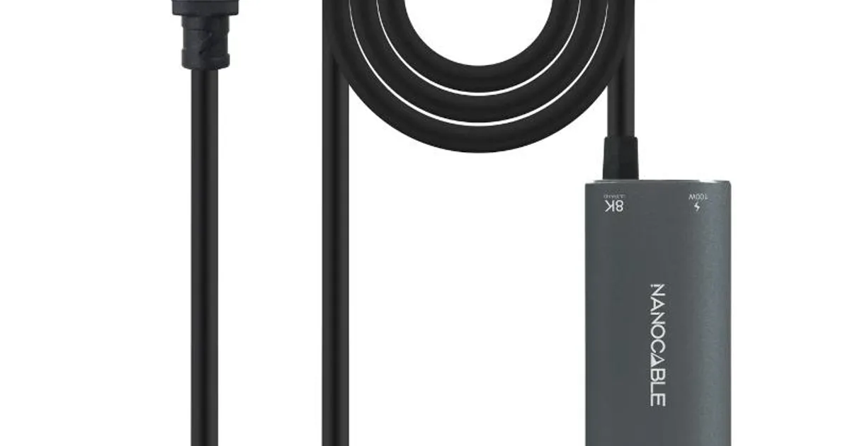 Nanocable Cable USB-C/M-HDMI 2.1+USB-C/H PD 1.8 M