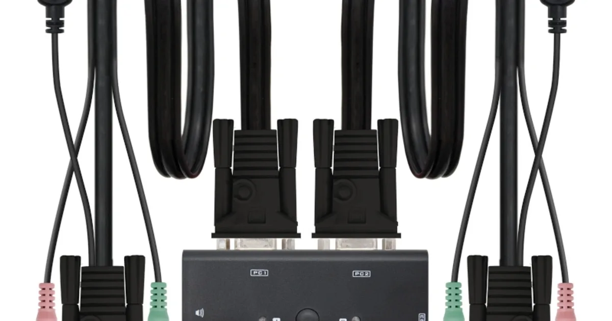 Nanocable KVM Switch VGA USB 1u-2PC+Cable