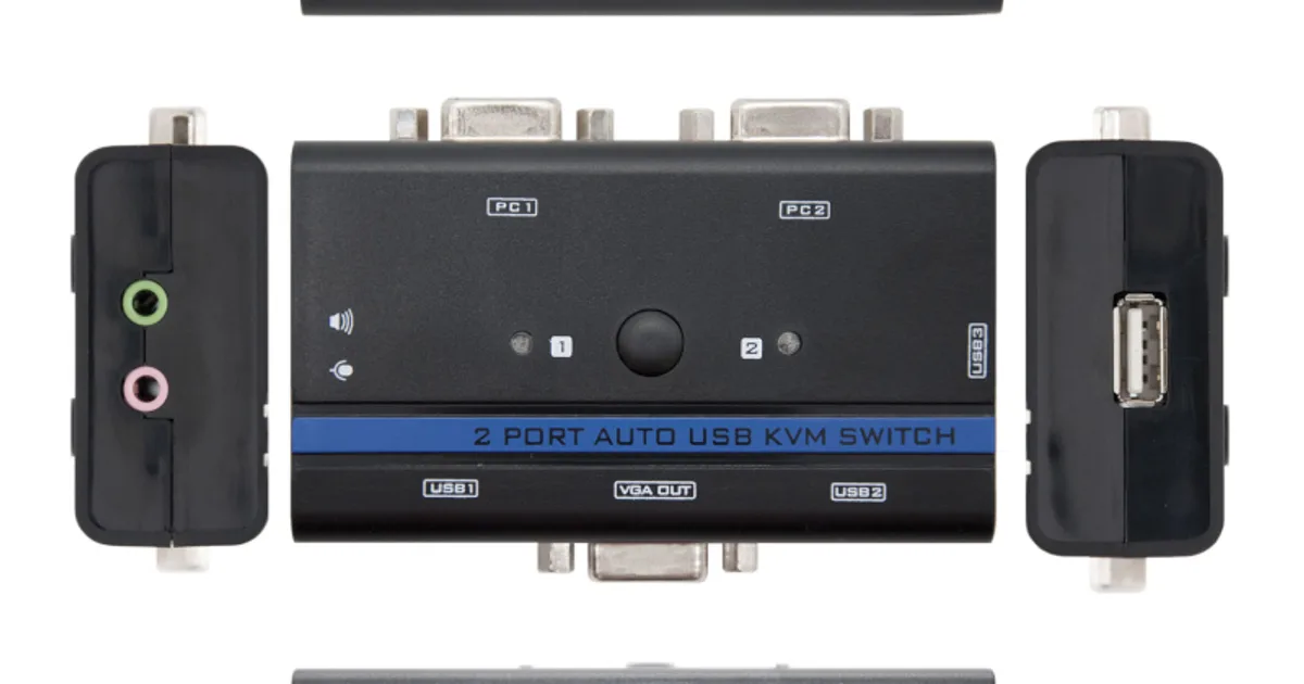 Nanocable KVM Switch VGA USB 1u-2PC+Cable (2)