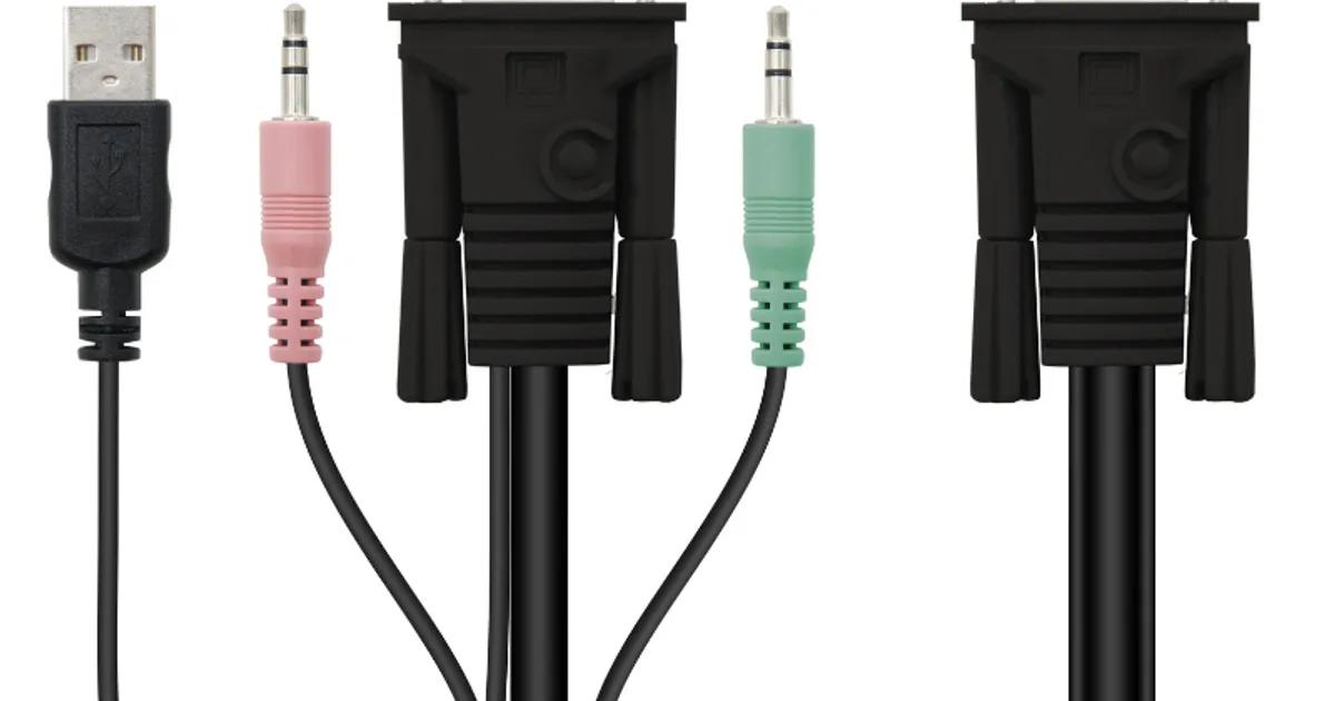 Nanocable KVM Switch VGA USB 1u-2PC+Cable (3)