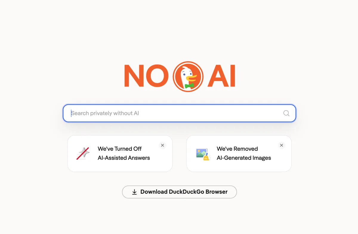 DuckDuckGo lanza extensiones "sin IA" para Chrome y Firefox