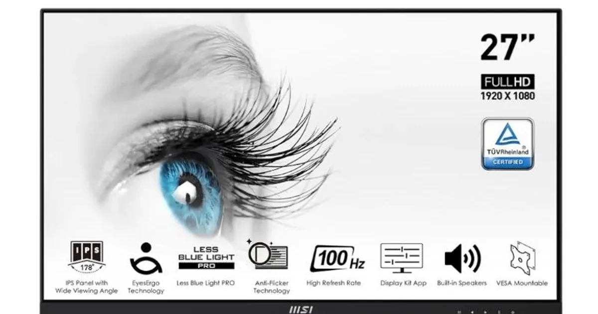 MSI MP273A Monitor 27" IPS FHD 100hz VGA DP HDMI M