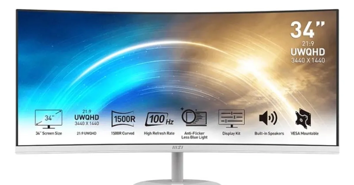 MSI MP341CQW Monitor34" UWQHD VGA HDMI MM curv