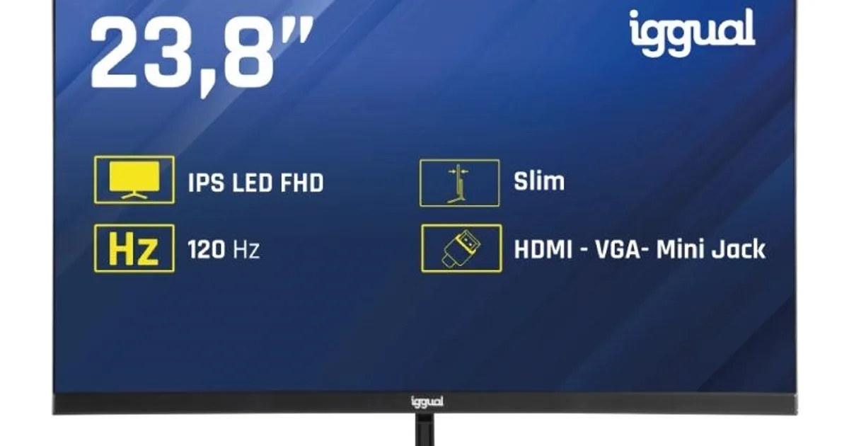 iggual Monitor 24" IPS 1ms FHD 120Hz VGA HDMI Slim